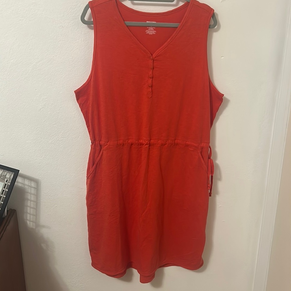 Duluth Trading Company To N' Flow Jersey Sleeveless Orange Dress Sz. XL